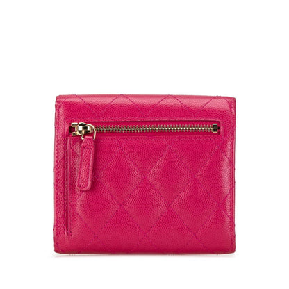 Top Quality Chanel Caviar Skin Matelasse Coco Mark Classic Small Flap Wallet