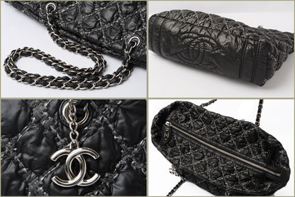 Top Quality Chanel Quilted Chain Shoulder Bag Paris-Biarritz Black/Silver