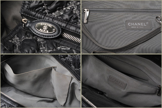 Top Quality Chanel Quilted Chain Shoulder Bag Paris-Biarritz Black/Silver