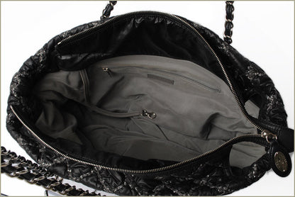 Top Quality Chanel Quilted Chain Shoulder Bag Paris-Biarritz Black/Silver