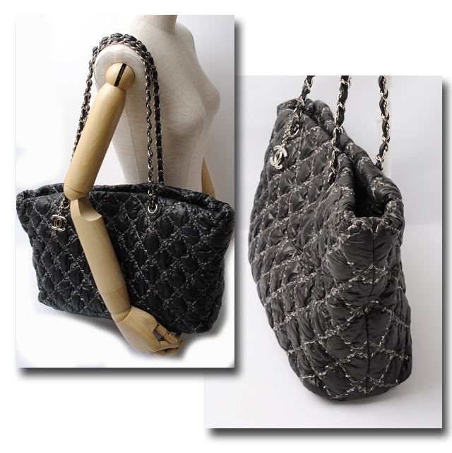 Top Quality Chanel Quilted Chain Shoulder Bag Paris-Biarritz Black/Silver