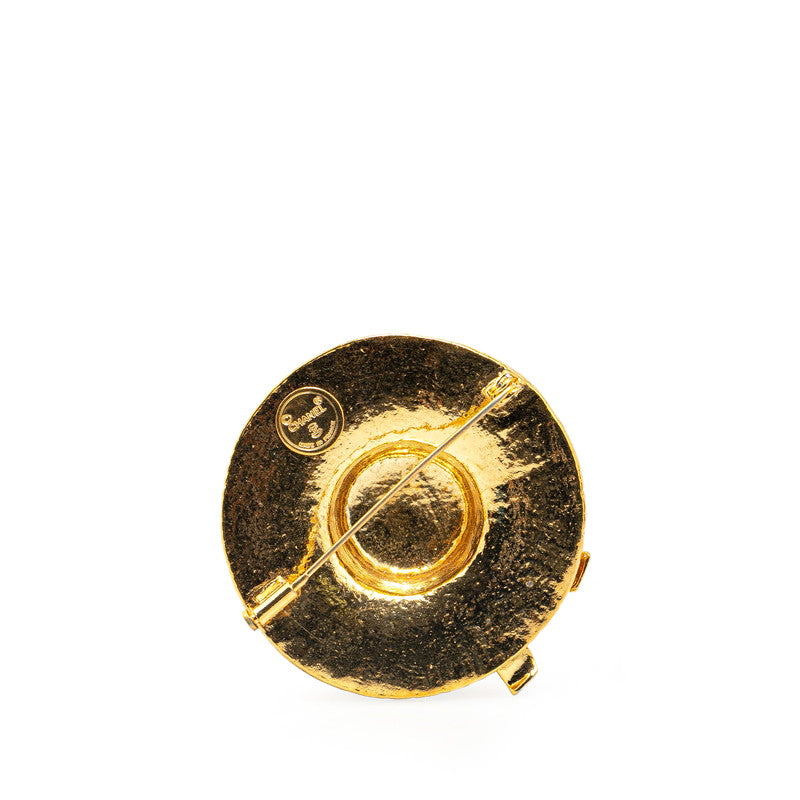 Top Quality Chanel Straw Hat Ribbon Brooch Gold Plated