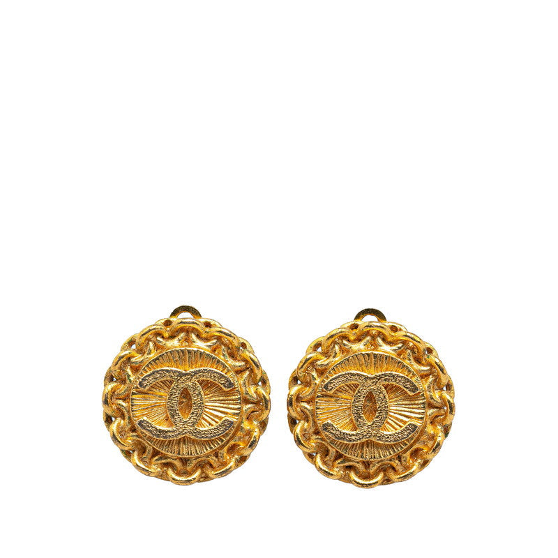 Top Quality Chanel Vintage Coco Mark Earrings Gold