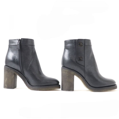 Top Quality Chanel Leather Short Boots Black 37C