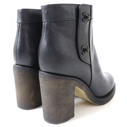 Top Quality Chanel Leather Short Boots Black 37C