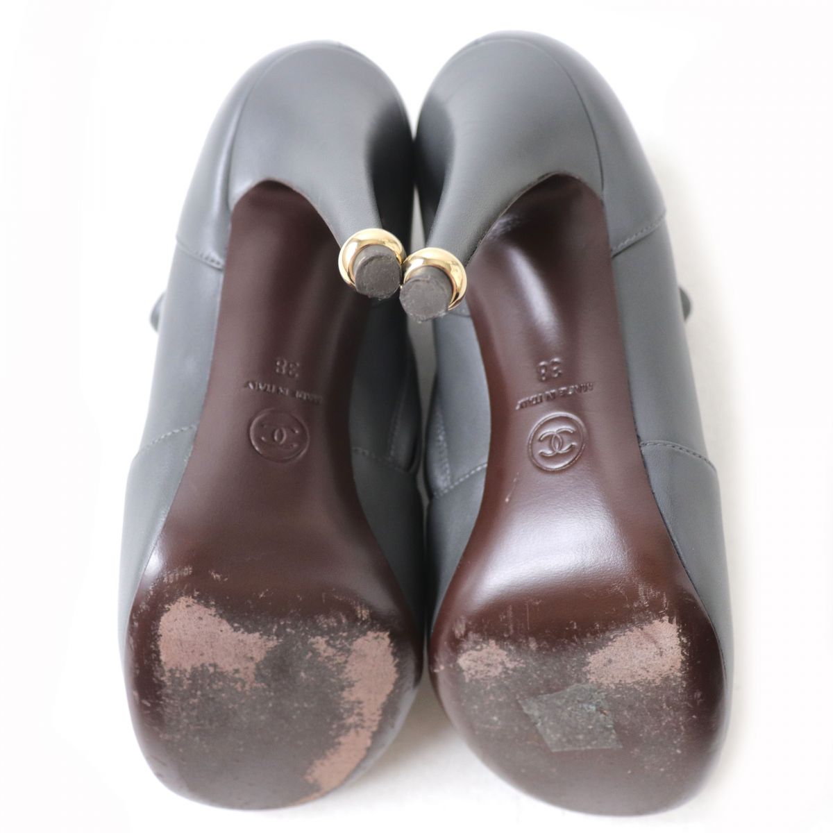 Top Quality Chanel Camellia COCO Mark Leather Ankle Boots 38