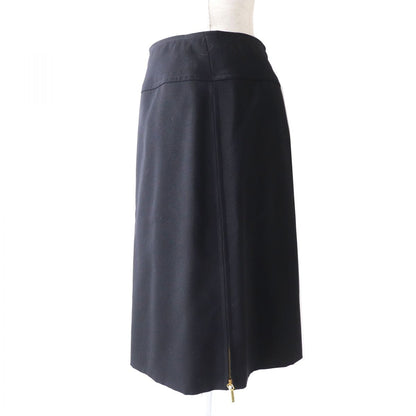 Top Quality Chanel Vintage Wool Skirt Black 38