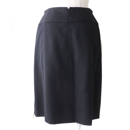Top Quality Chanel Vintage Wool Skirt Black 38