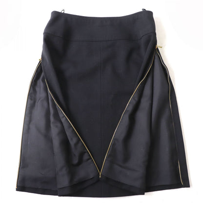 Top Quality Chanel Vintage Wool Skirt Black 38