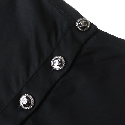 Top Quality Chanel Cotton Short Sleeve Dress Black M