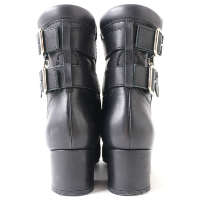 Top Quality Chanel Leather COCO Mark Strap Zip Boots Black