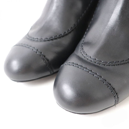 Top Quality Chanel Leather COCO Mark Strap Zip Boots Black