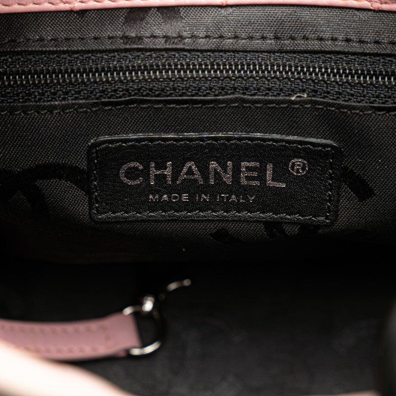 Top Quality Chanel Cambon Line Leather Handbag Pink Black