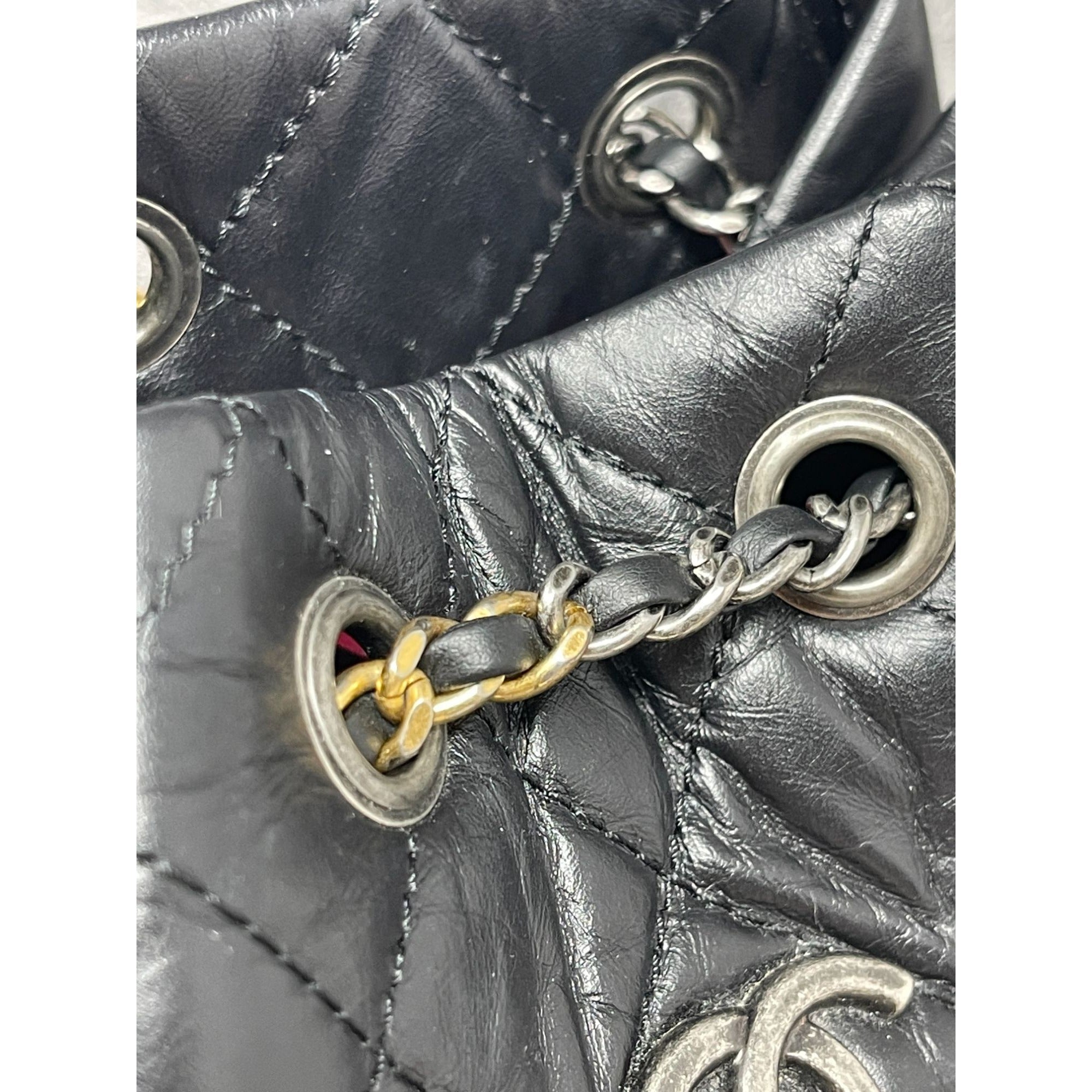 Top Quality Chanel Top Quality Chanel Aged Calfskin Quilted Small Gabrielle Backpack Black - Black