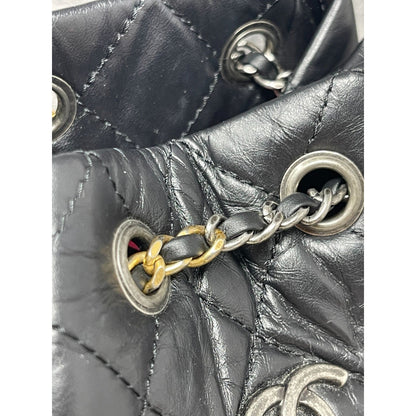 Top Quality Chanel Top Quality Chanel Aged Calfskin Quilted Small Gabrielle Backpack Black - Black