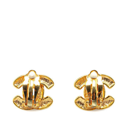Top Quality Chanel Matelasse Coco Mark Gold Clip-On Earrings