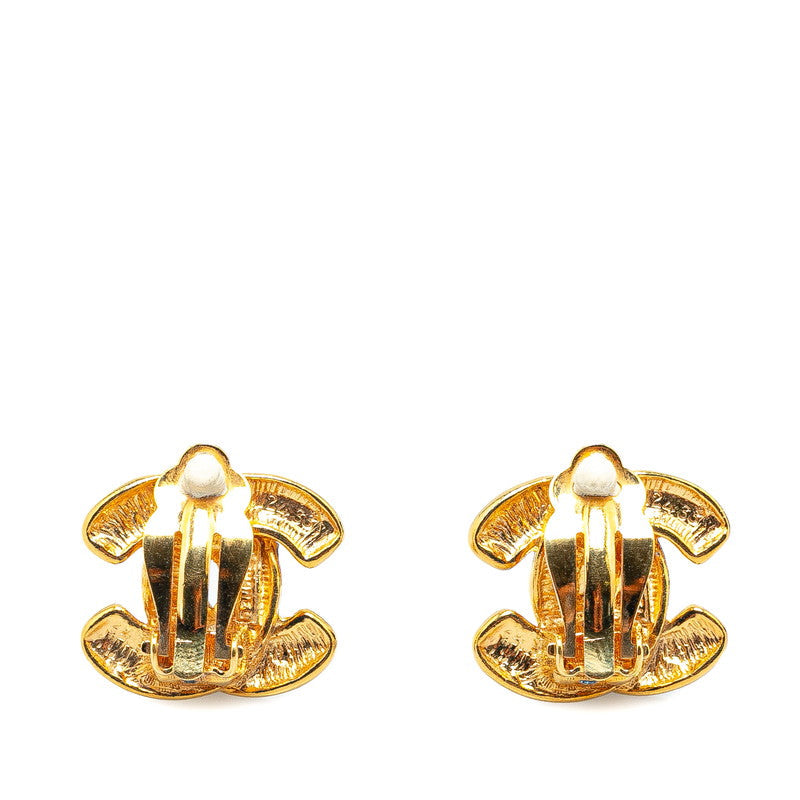 Top Quality Chanel Matelasse Coco Mark Gold Clip-On Earrings