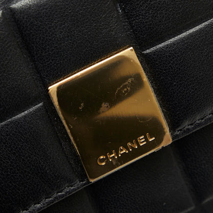 Top Quality Chanel Chocolate Bar Three Folded Wallet Black Leather