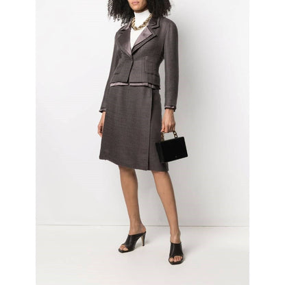 Top Quality Chanel Top Quality Chanel Grey Mohair Skirt Suit