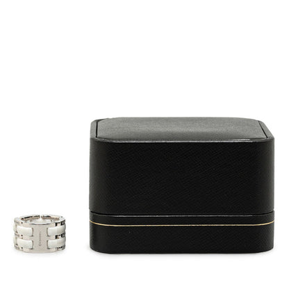 Top Quality Chanel White Gold Ceramic Ring #49