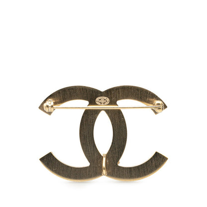 Top Quality Chanel Coco Mark Corsage Lace Brooch Gold Black