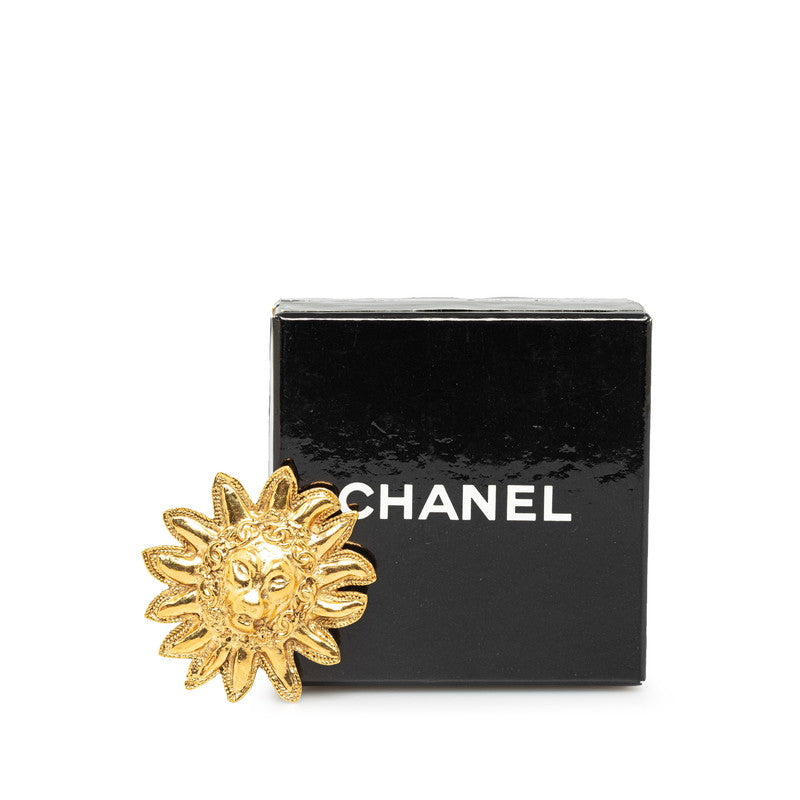 Top Quality Chanel Lion Sun Motif Brooch Gold Plated
