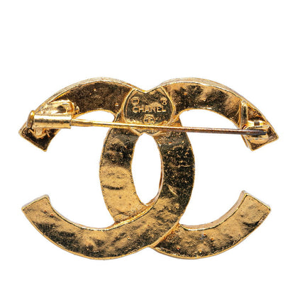 Top Quality Chanel Coco Mark Rhinestone Brooch Gold
