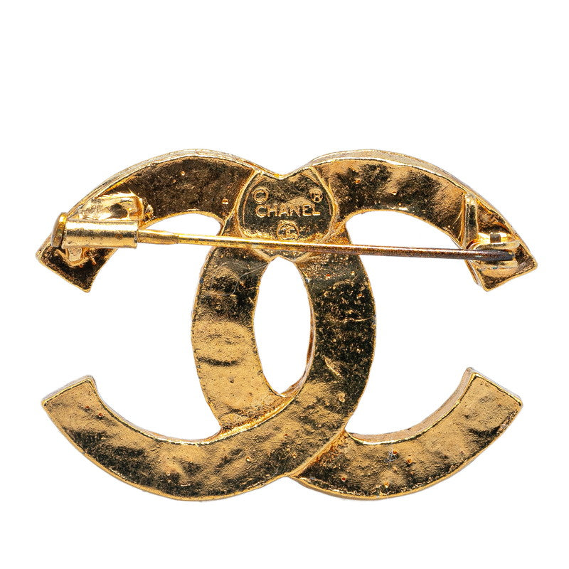 Top Quality Chanel Coco Mark Rhinestone Brooch Gold