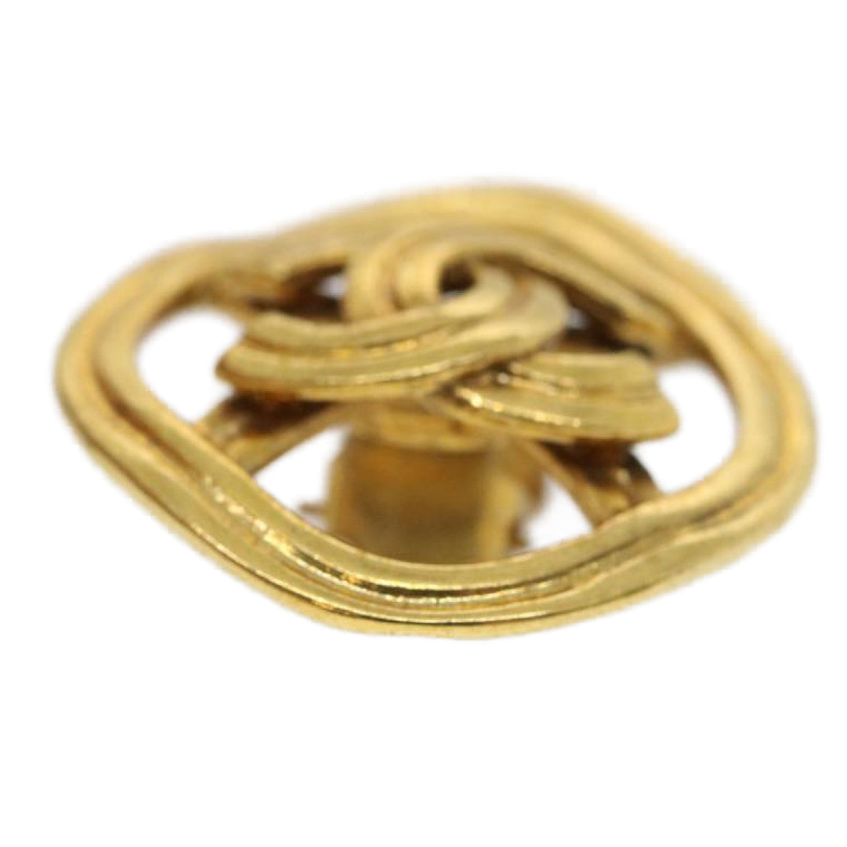 Top Quality Chanel COCO Mark Clip-on Earring Gold Tone CC Auth am2421gA