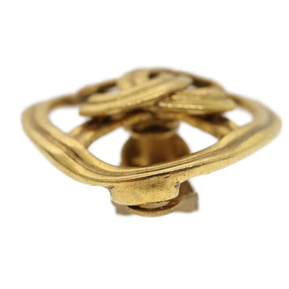 Top Quality Chanel COCO Mark Clip-on Earring Gold Tone CC Auth am2421gA