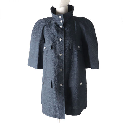 Top Quality Chanel Silk Blend Stand Collar Short Sleeve Jacket
