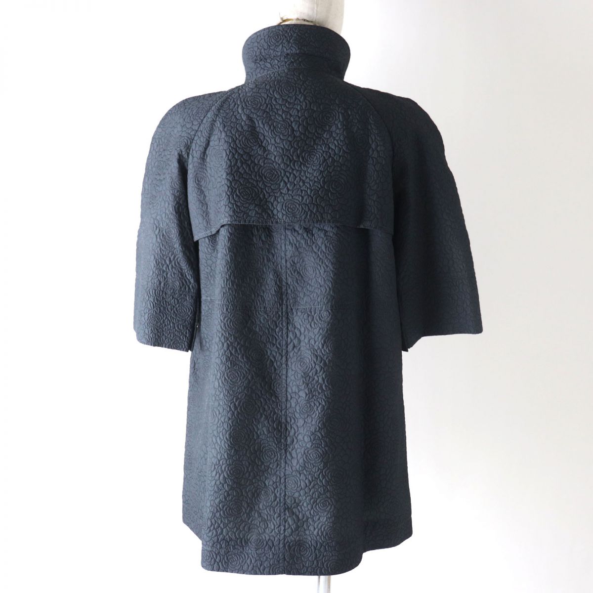 Top Quality Chanel Silk Blend Stand Collar Short Sleeve Jacket