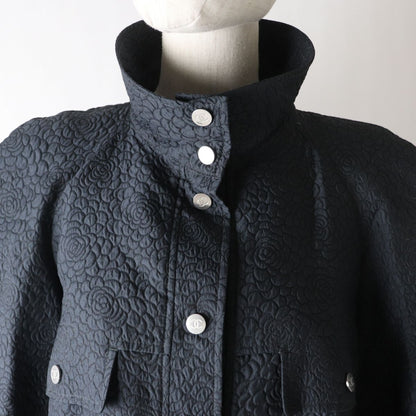 Top Quality Chanel Silk Blend Stand Collar Short Sleeve Jacket