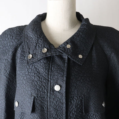 Top Quality Chanel Silk Blend Stand Collar Short Sleeve Jacket