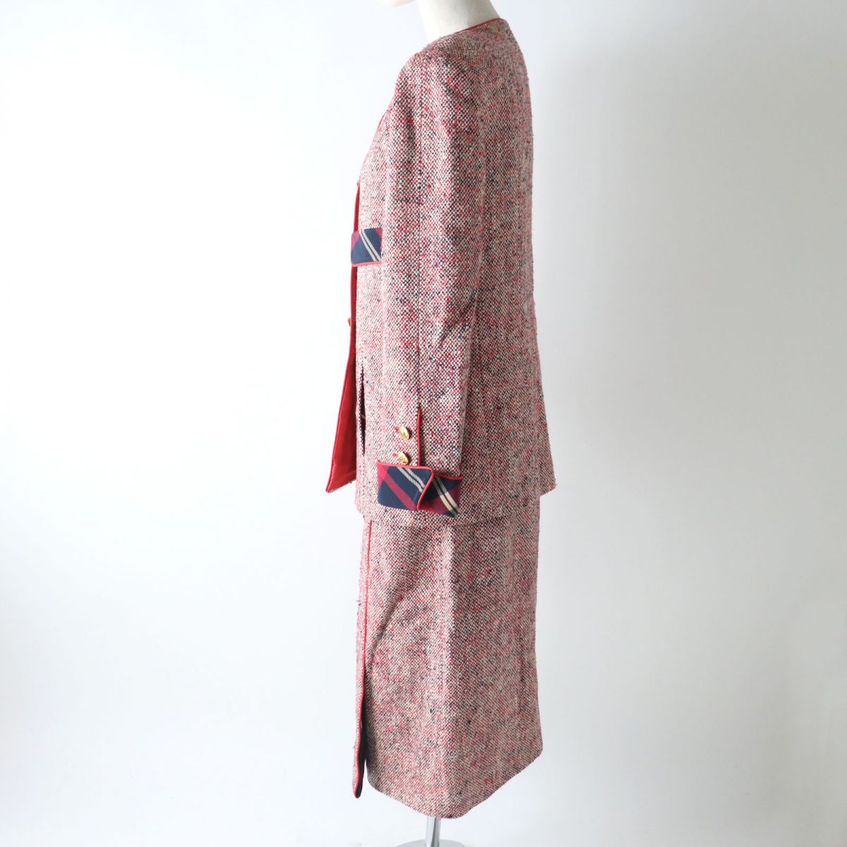 Vintage Top Quality Chanel COCO Button Jacket Skirt Suit Set