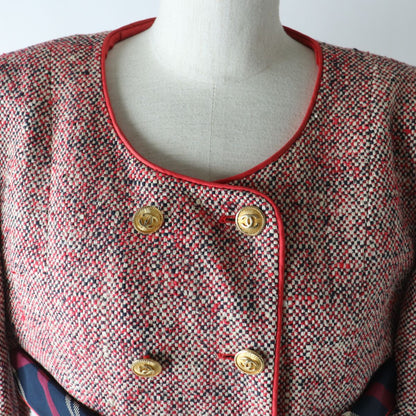 Vintage Top Quality Chanel COCO Button Jacket Skirt Suit Set