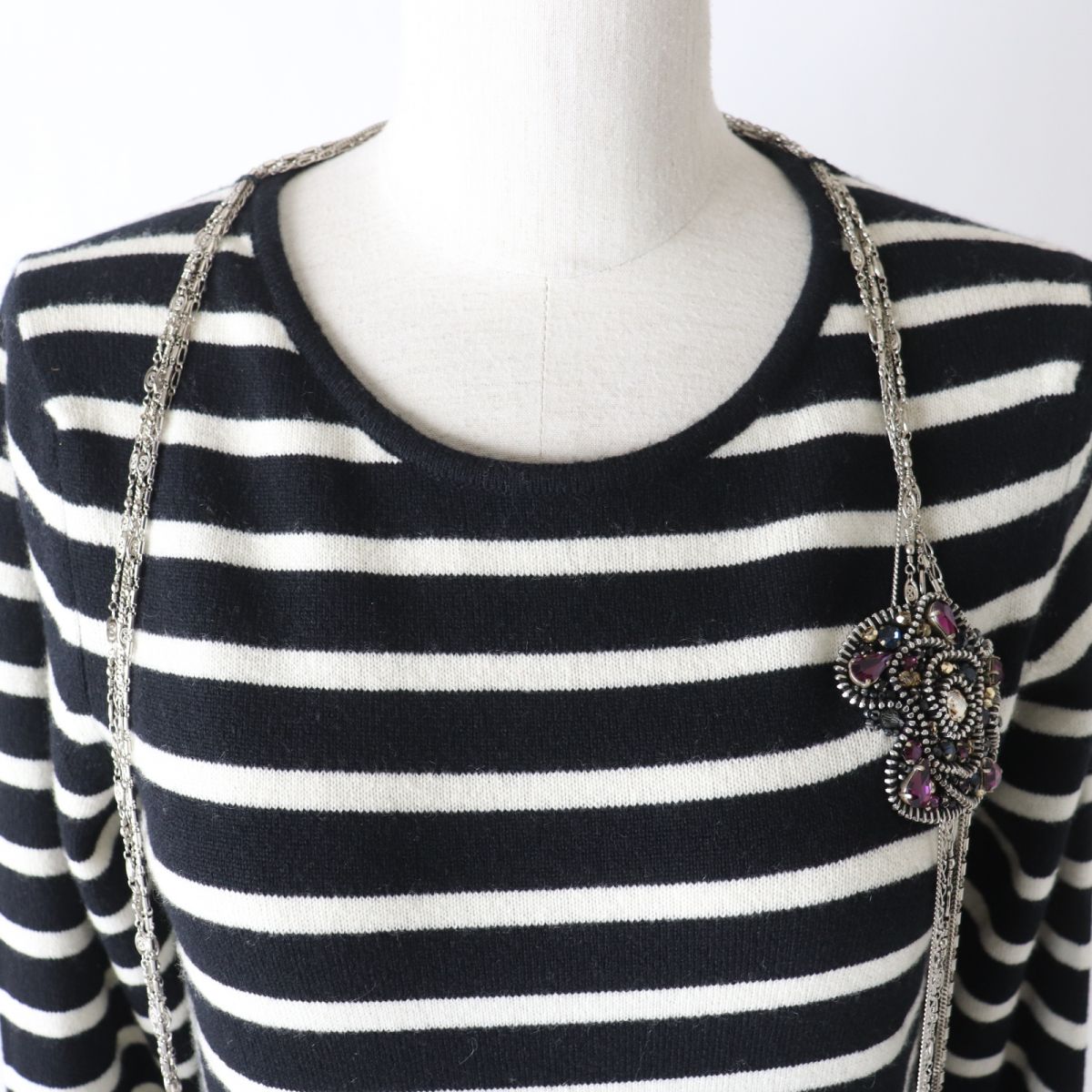 Top Quality Chanel Cashmere Beads Chain COCO Mark Knit