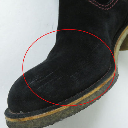 Top Quality Chanel Suede Leather Long Boots. Black. Size 36