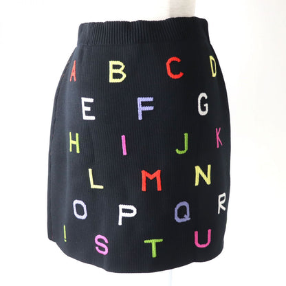 Top Quality Chanel Alphabet Knit Skirt Black Multi 38