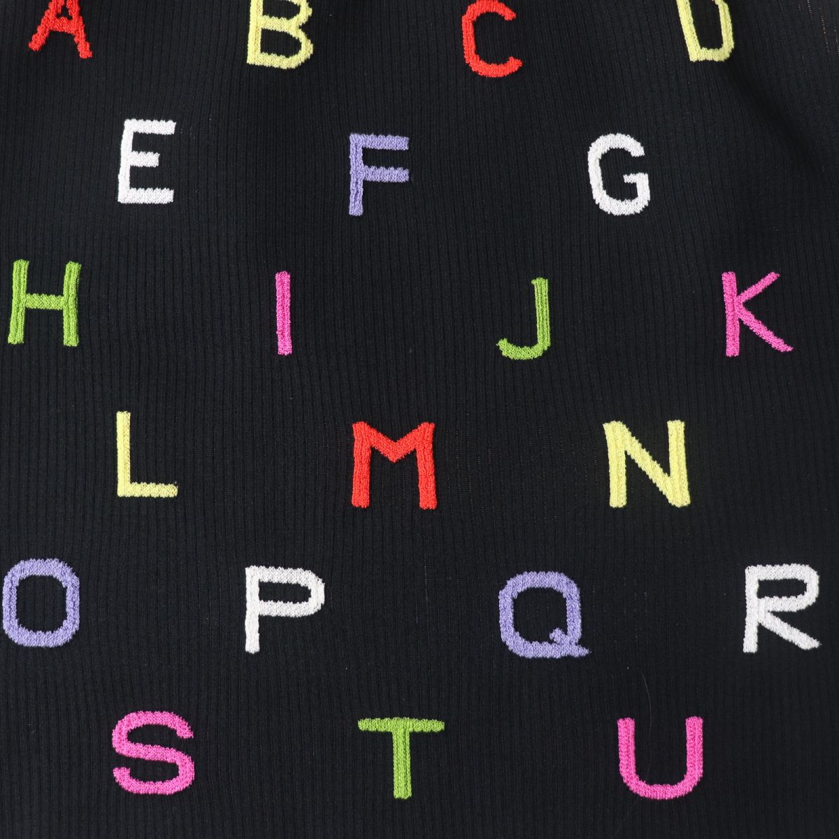 Top Quality Chanel Alphabet Knit Skirt Black Multi 38