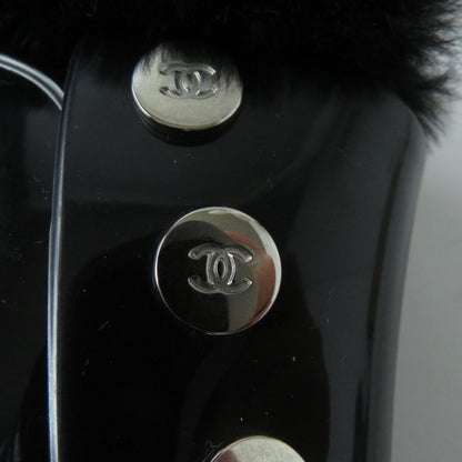 Top Quality Chanel COCO Mark Fur Lace-Up Rain Boots