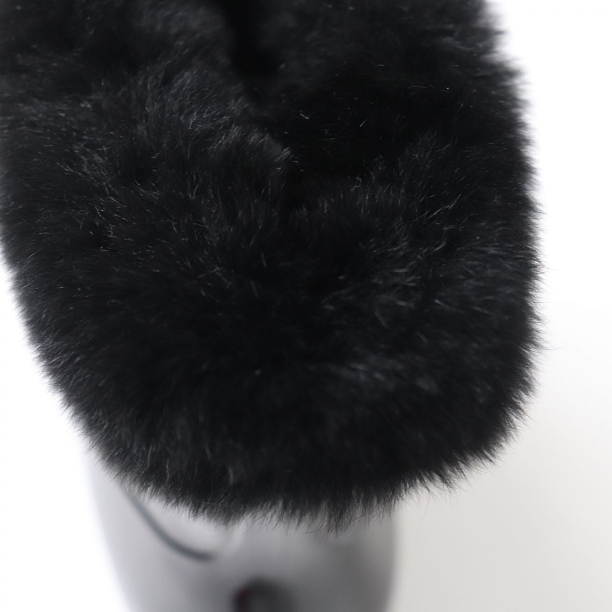 Top Quality Chanel COCO Mark Fur Lace-Up Rain Boots