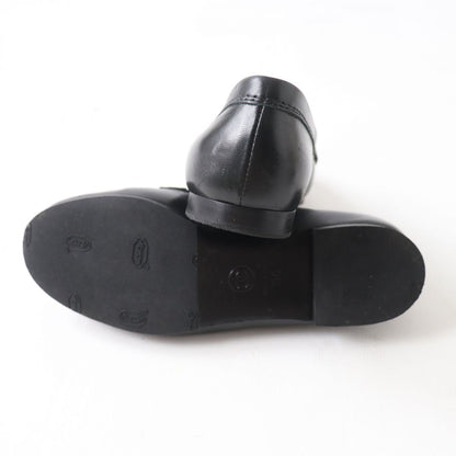 Top Quality Chanel COCO Mark Leather Loafers Black Gold