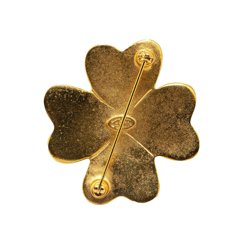 Top Quality Chanel Vintage Coco Mark Flower Clover Brooch Gold Plated