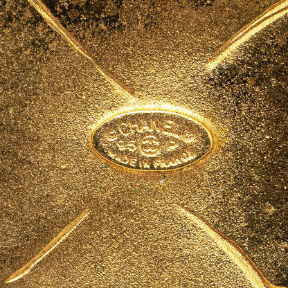 Top Quality Chanel Vintage Coco Mark Flower Clover Brooch Gold Plated