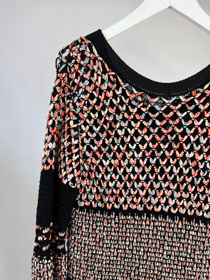 Top Quality Chanel Tweed Multi-Colour Open-Knit Dress with Front Pocket Detailing FR 34 (UK 6)