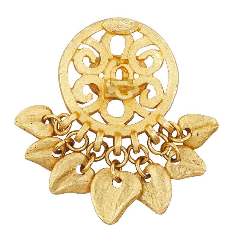 Top Quality Chanel Vintage Coco Mark Swing Earrings Gold Plated
