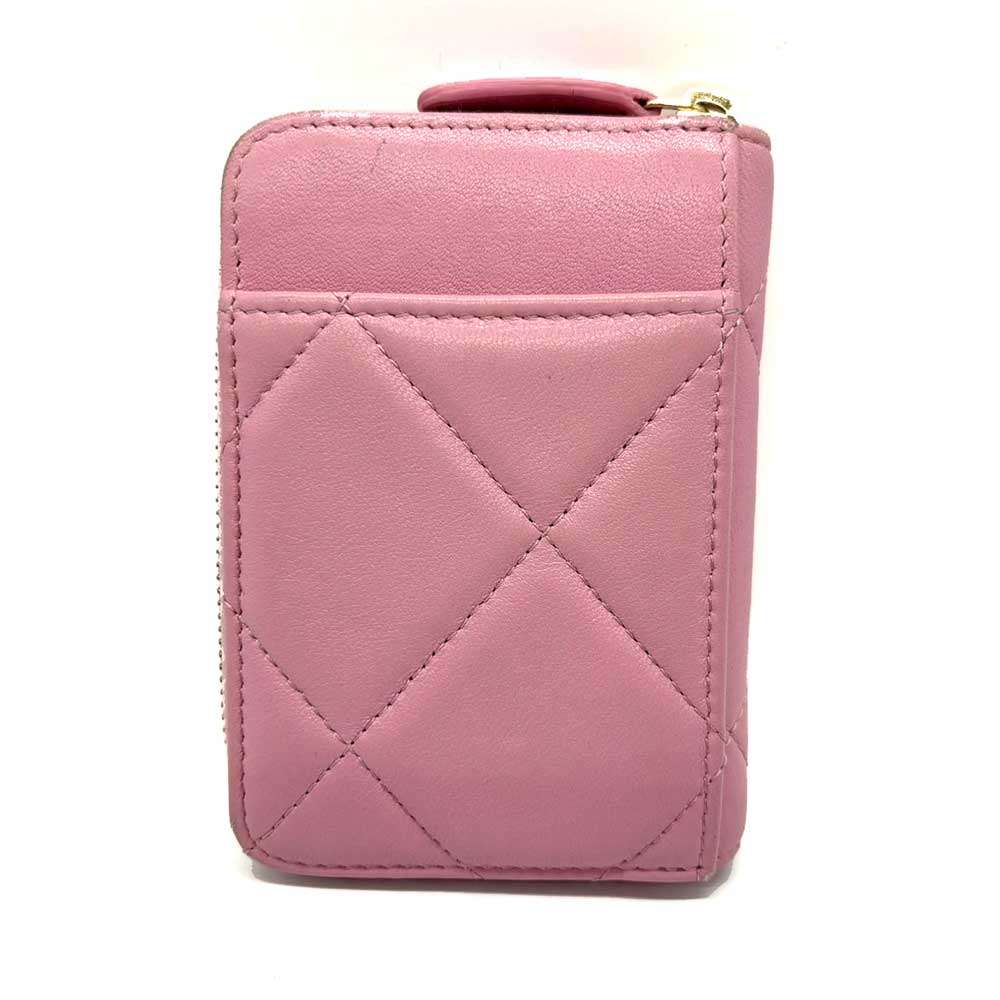 Top Quality Chanel Lambskin Matelasse Coin Case Pink Wallet