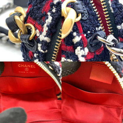 Top Quality Chanel Tweed Round Clutch Mini Chain Bag
