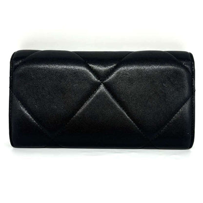 Top Quality Chanel Lambskin 19 Long Wallet Black Leather
